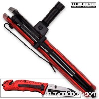 8in TAC Force Firefighter Rescue Flashlight Pocket Knife Spring Assisted Folding Red   